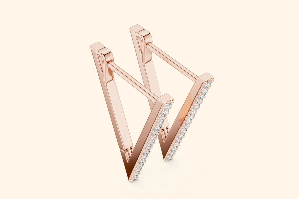 Velora V-Shaped Diamond Hoops