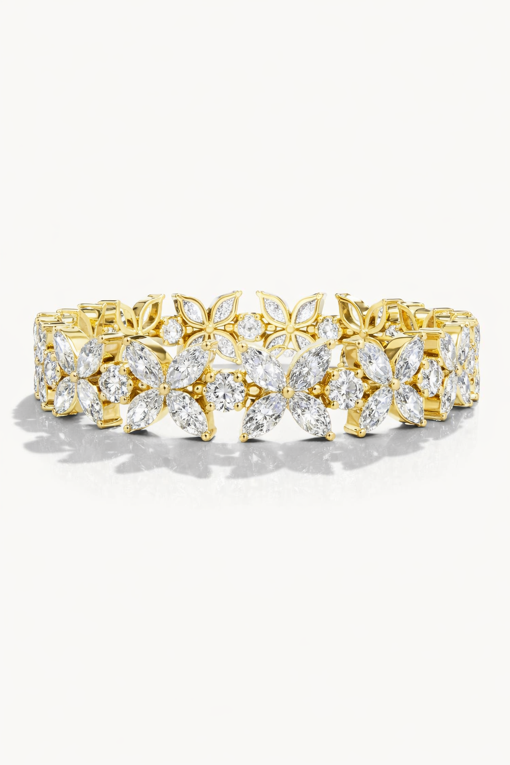 Marquise Flower Diamond Tennis Bracelet