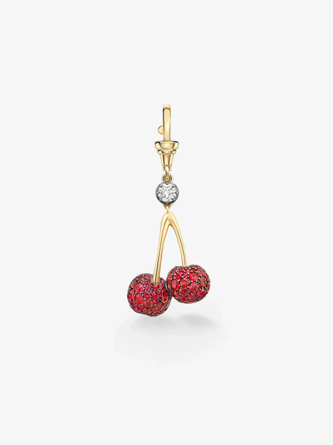Fruit Salad Ruby Cherries & Diamond Pendant
