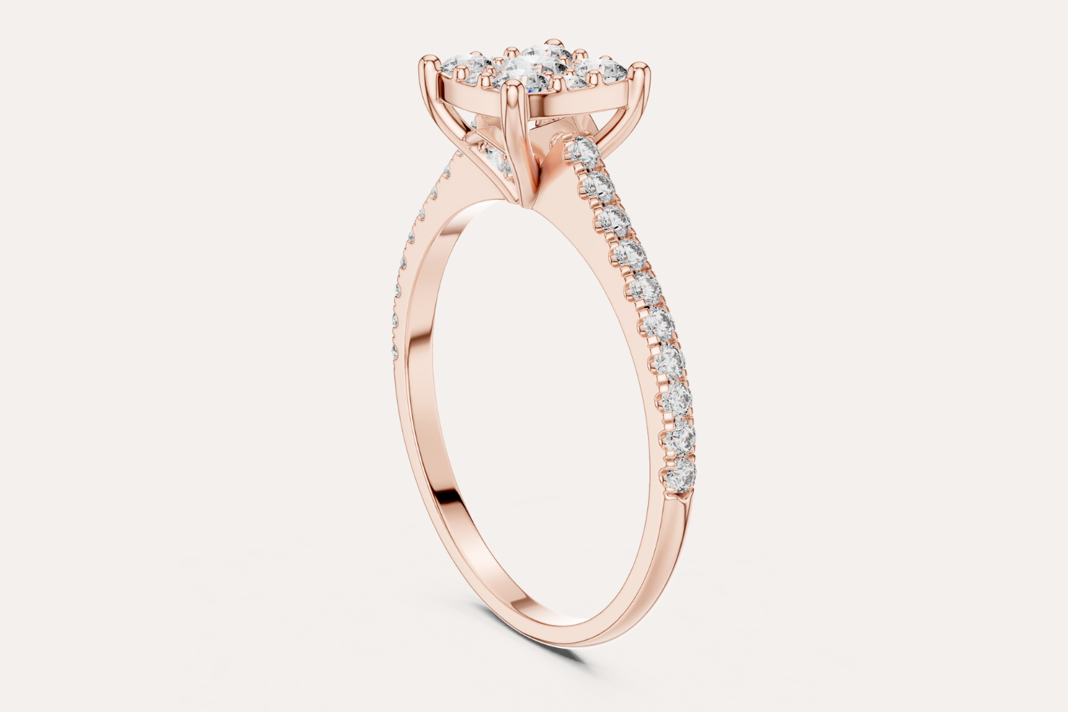 Elegant Square Diamond Ring