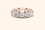 Luxurious Rose Gold Diamond Ring with Five Brilliant Stones 4