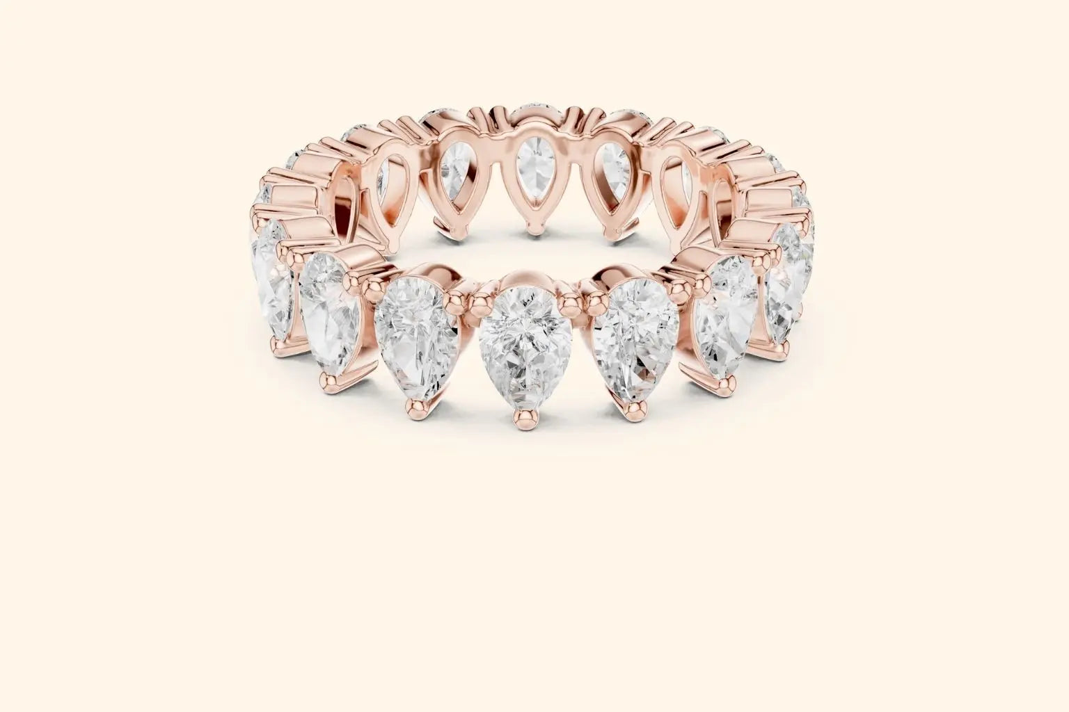 Pear diamond rose gold ring 1