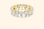 Pear diamond real gold ring