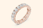 Emerald diamond rose gold ring 3
