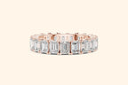 Emerald diamond rose gold ring 1