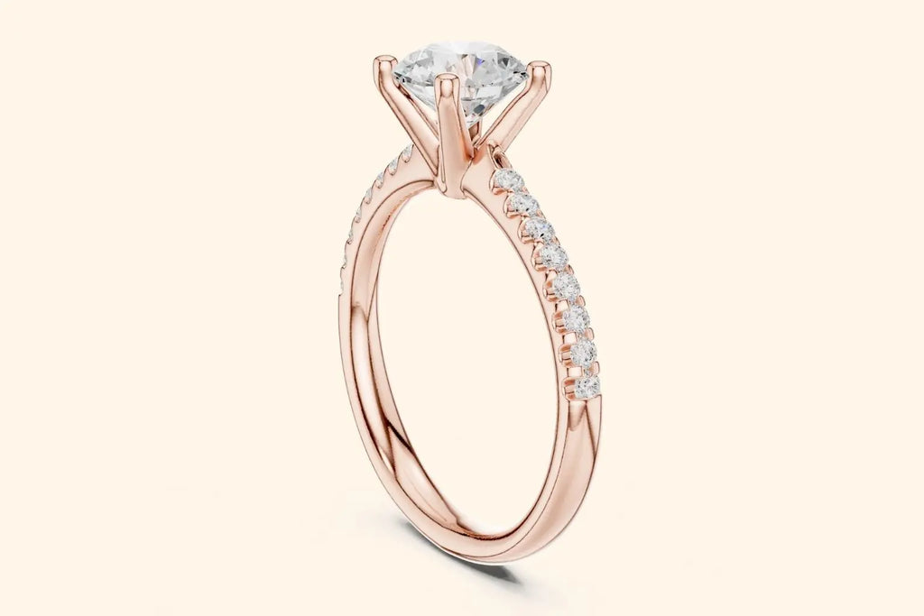Rose gold diamond engagement ring 1