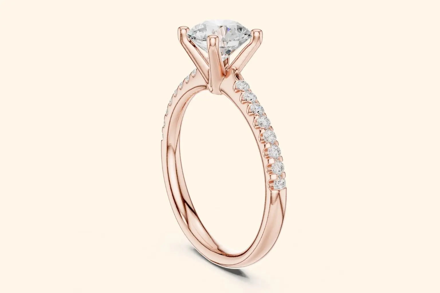 Rose gold diamond engagement ring 1
