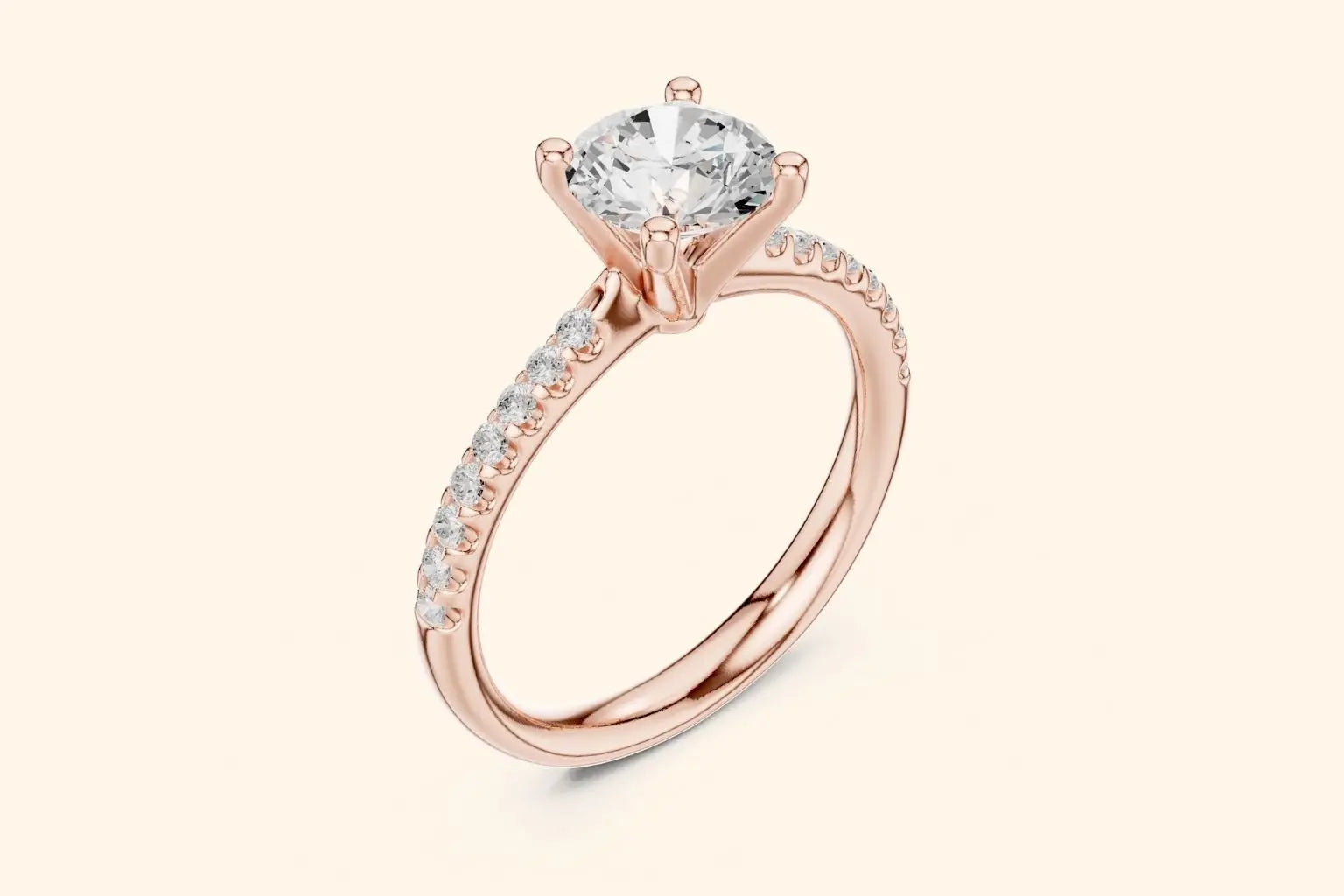 Rose gold diamond engagement ring 2