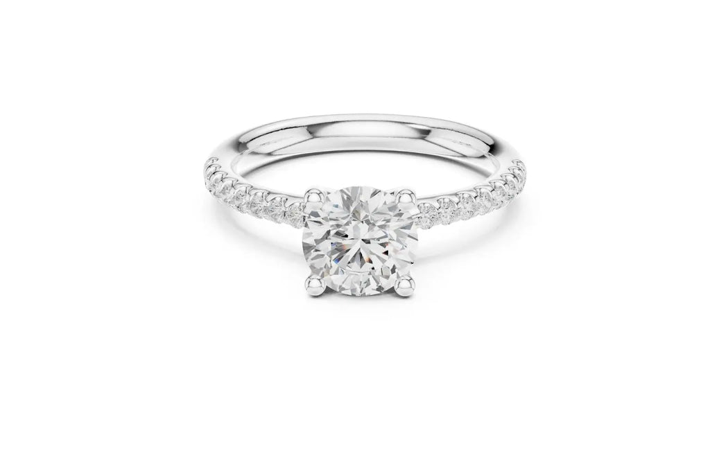 Silver diamond engagement ring