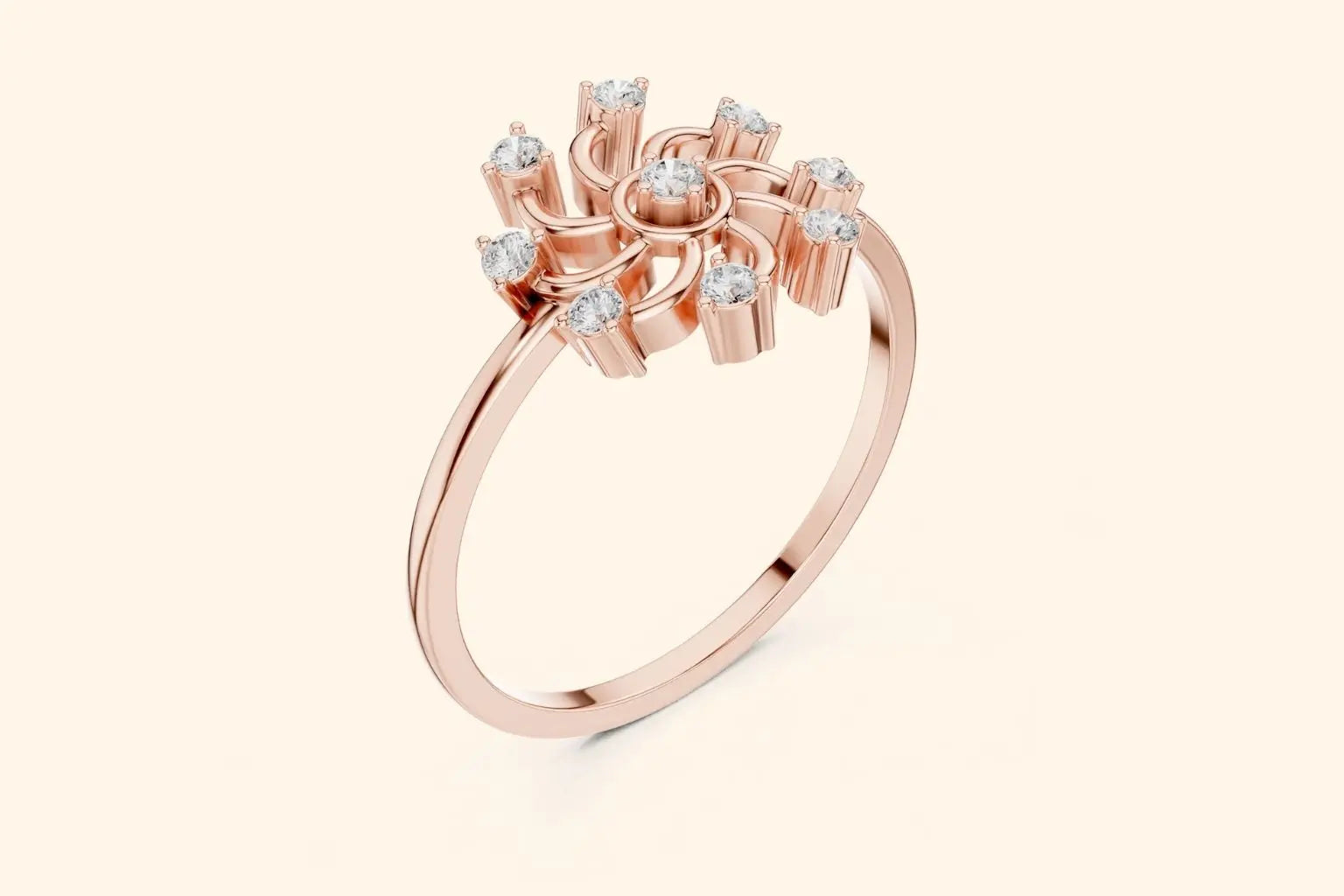 Rose Gold Diamond Ring 2