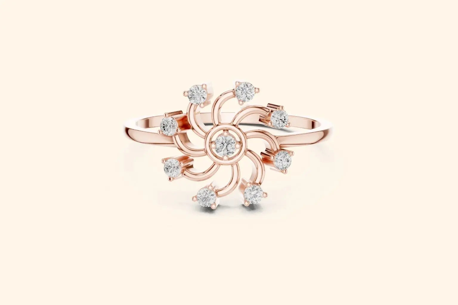 Rose Gold Diamond Ring 4