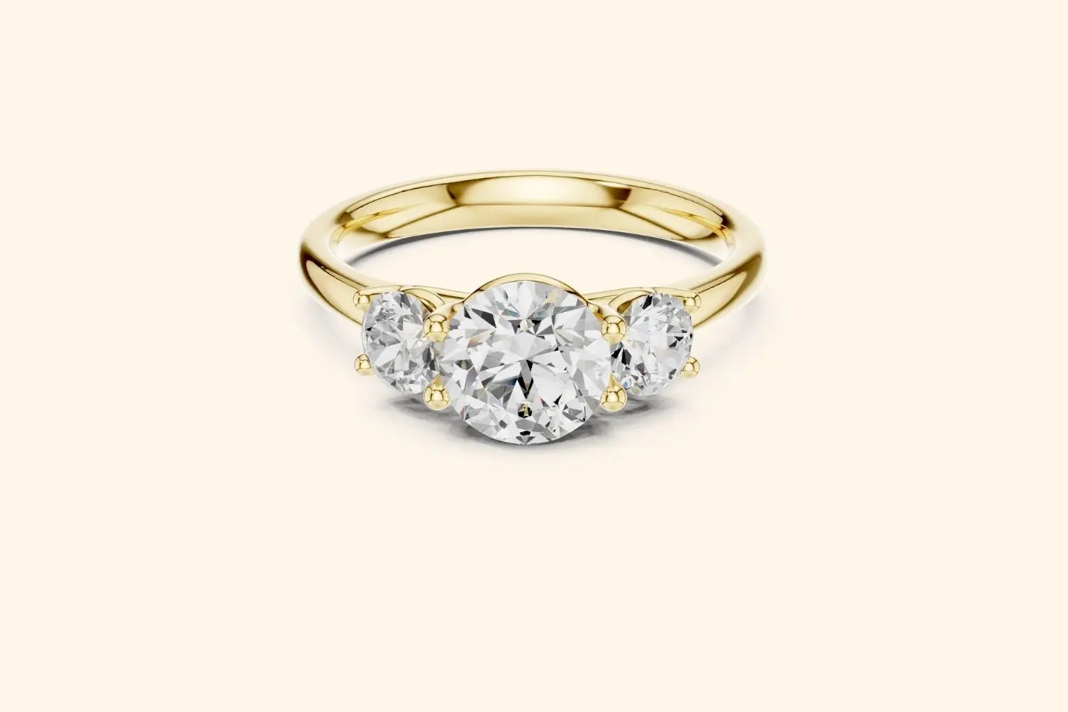 real gold three-stone ring