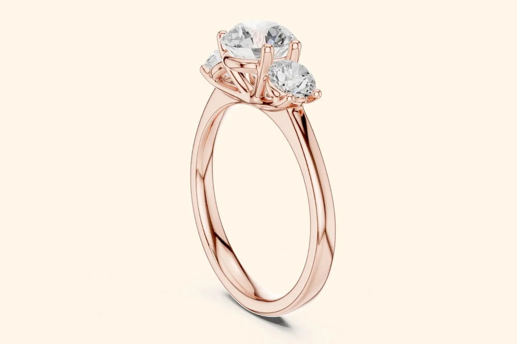 rose gold three-stone ring 2