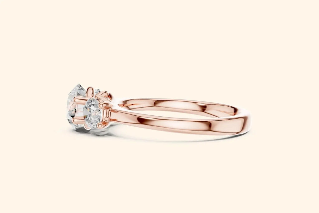 rose gold three-stone ring 3