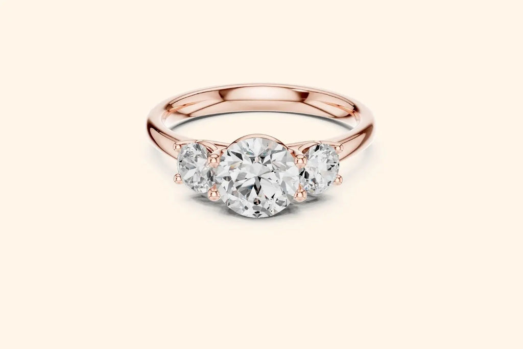 rose gold three-stone ring 4