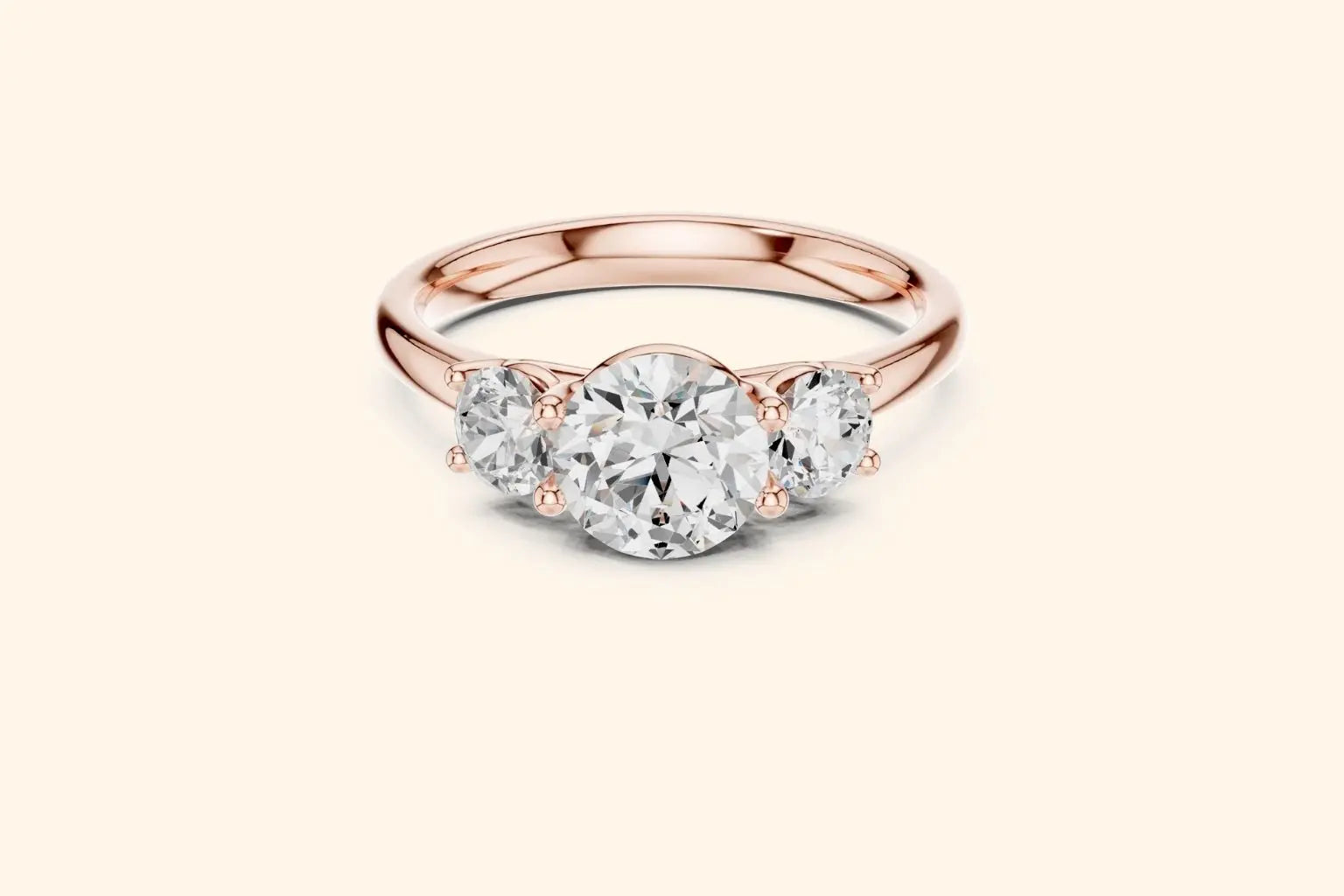 rose gold three-stone ring 4