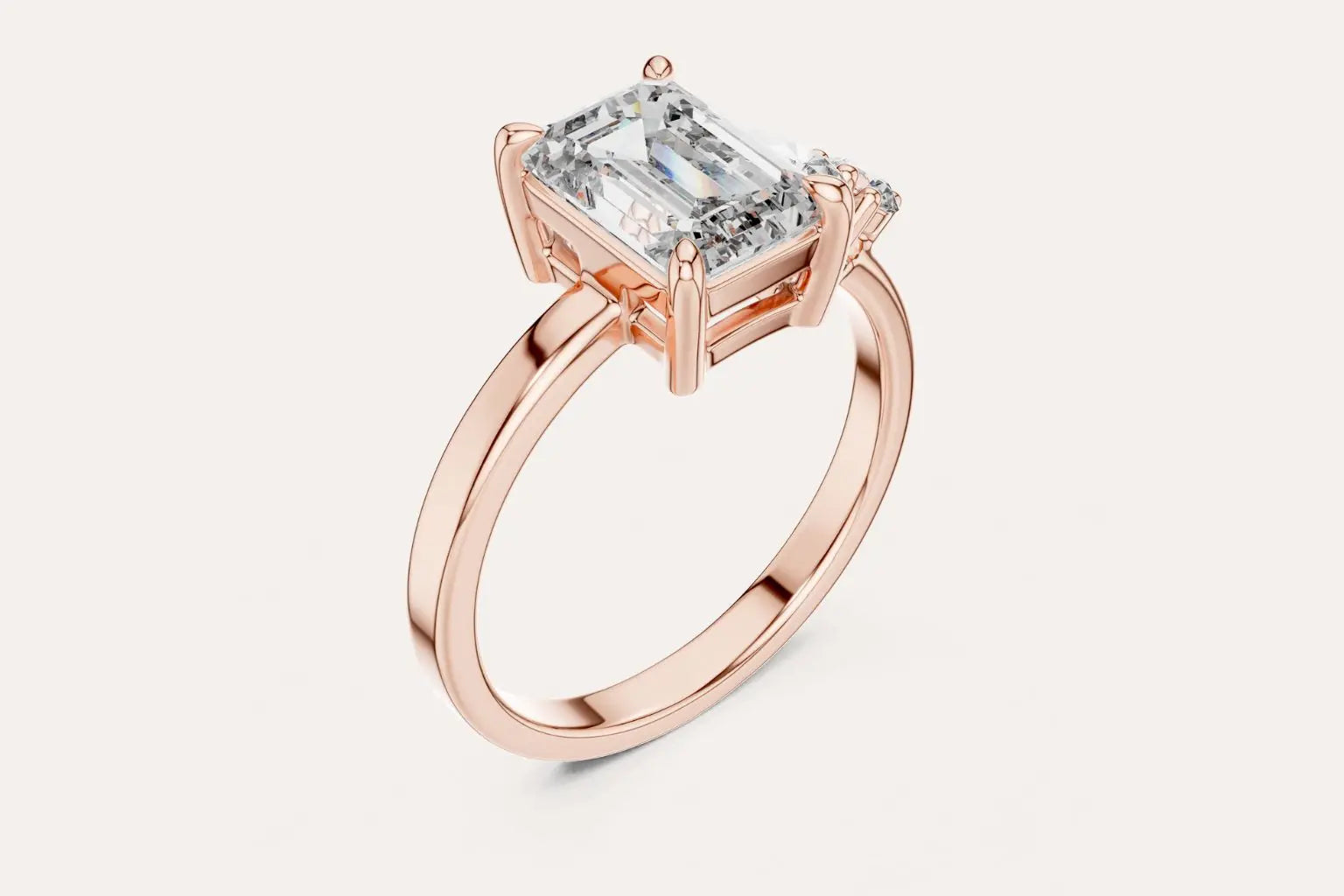 Blushing Brilliance Emerald-Stone Diamond Ring