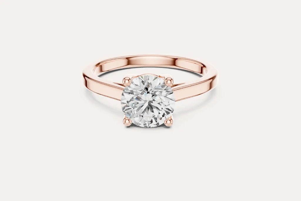 Moissanite Engagment Rose Diamond Gold Ring 1
