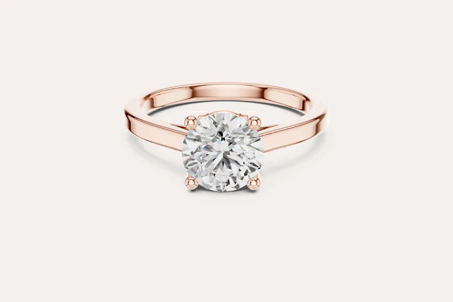 Moissanite Engagment Rose Diamond Gold Ring 1