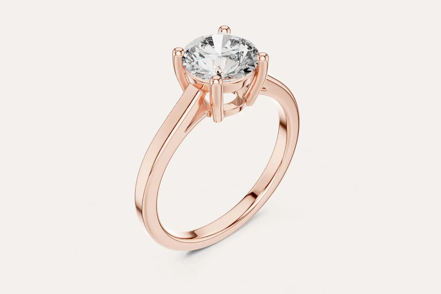 Moissanite Engagment Rose Diamond Gold Ring 3