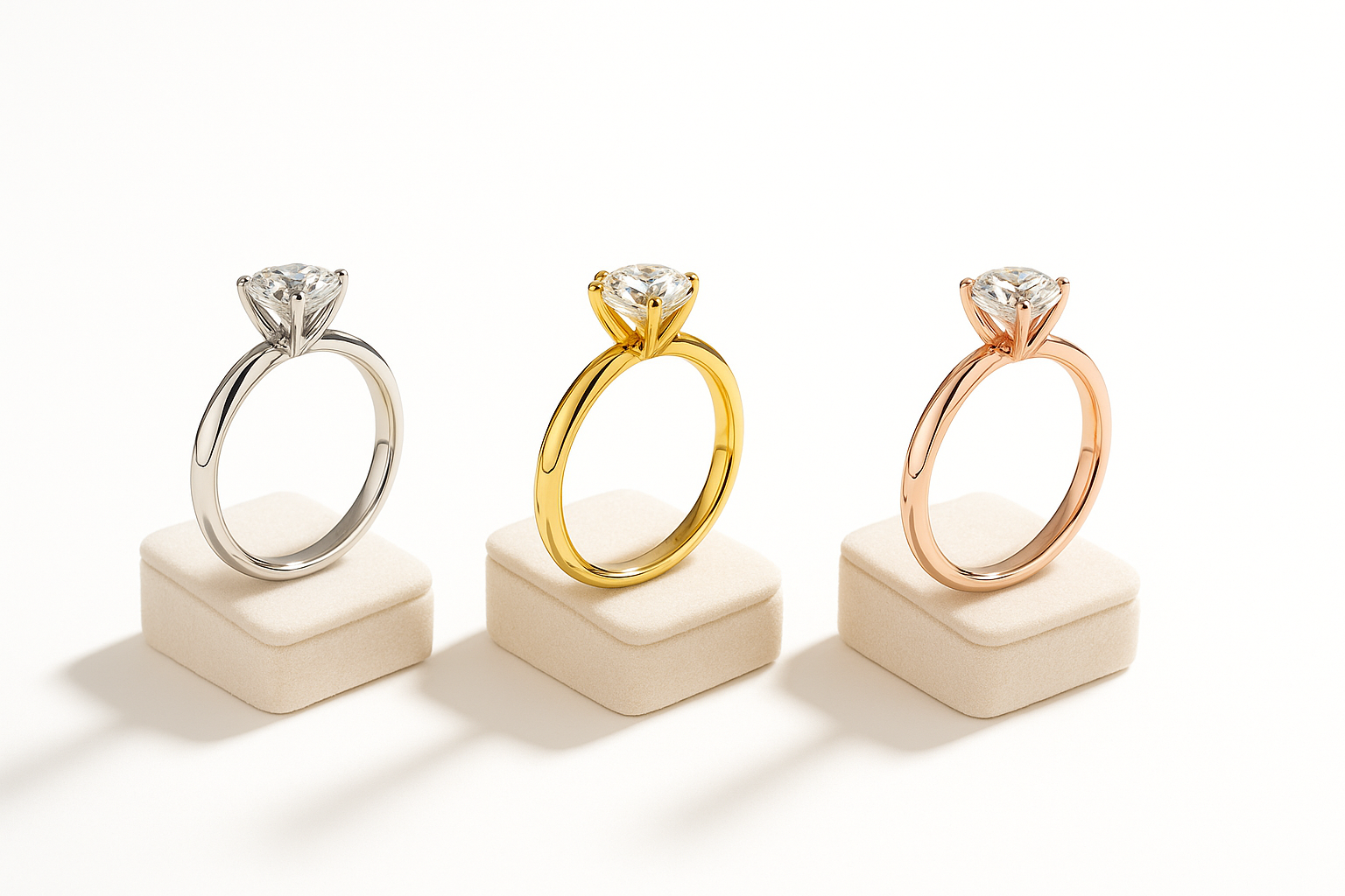 Diamond Rings with Light Background