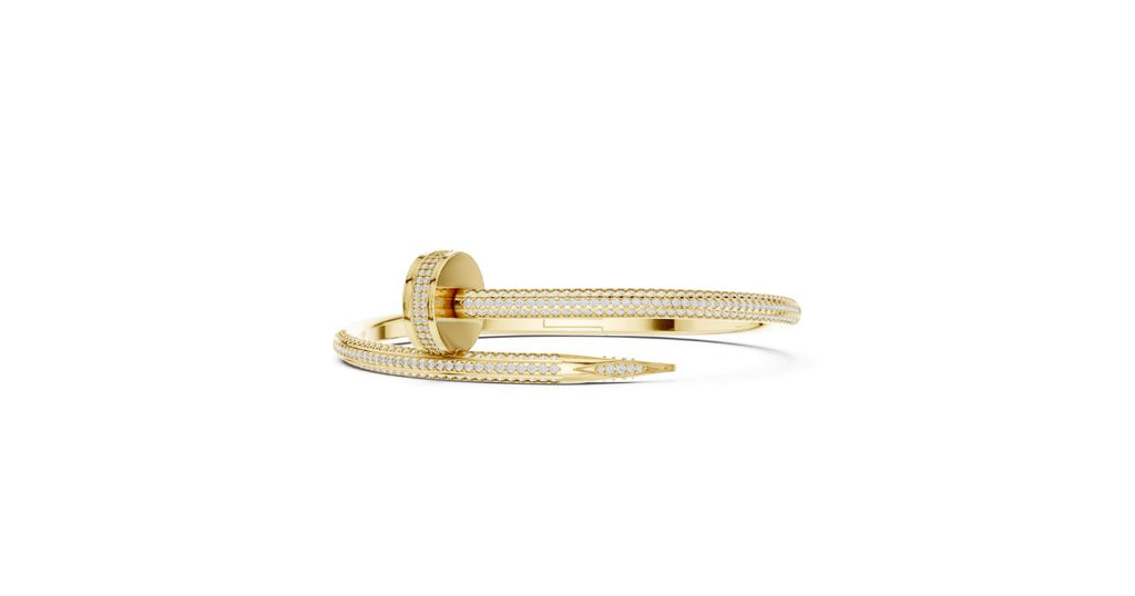 Elegant Nail Bangle Bracelet in Gold Finish | Modern Luxury Jewelry