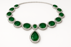 High-quality emerald and diamond necklace
