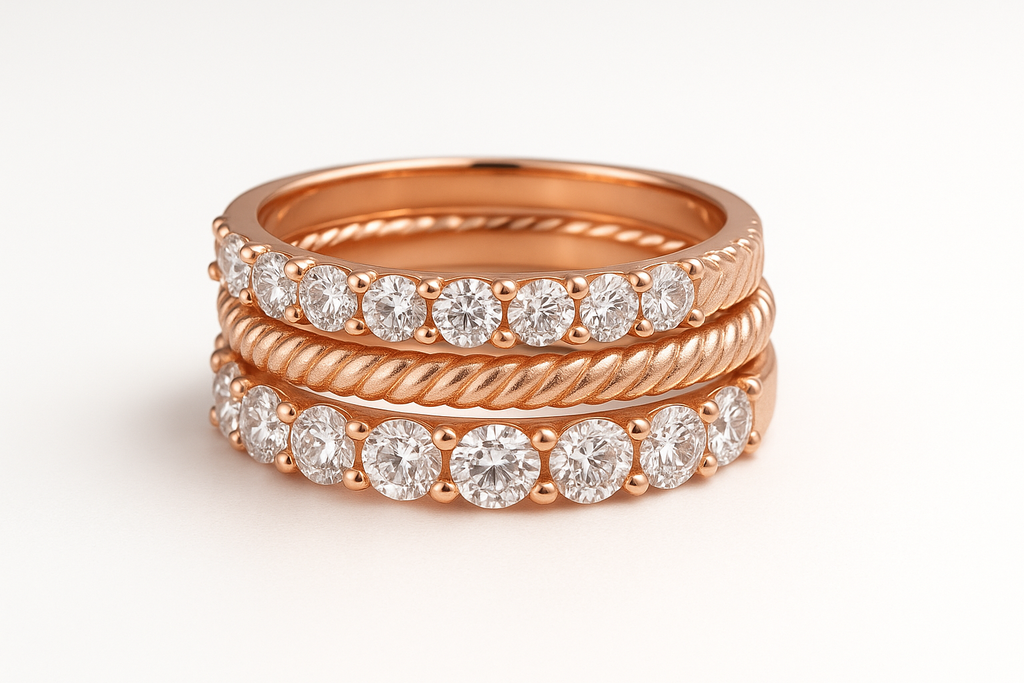 Rose Gold CZ Stackable Ring