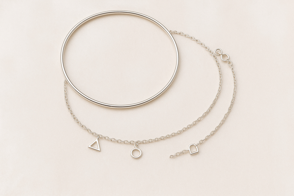 Silver Delicate Bracelet Set