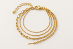 Gold Layered Chain Bracelet Set