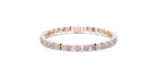 Emerald Cut Diamond Bezel-Set Tennis Bracelet in Rose Gold