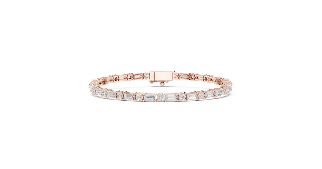Radiant Emerald-Cut Diamond Link Bracelet in Gold