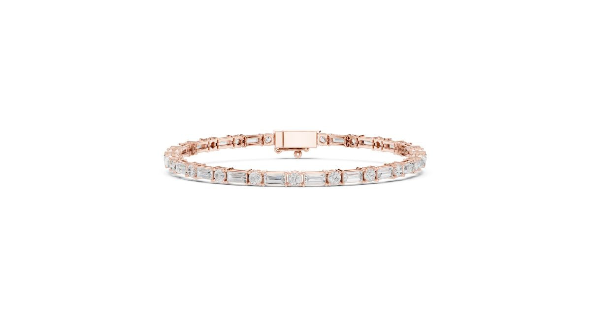 Radiant Emerald-Cut Diamond Link Bracelet in Gold