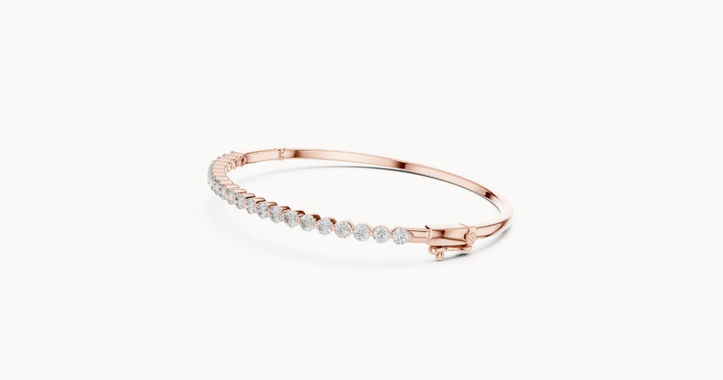 Elegant Half-tennis Diamond Bangle
