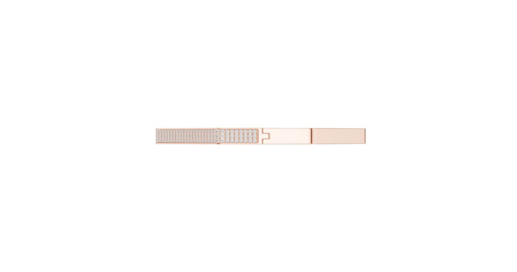 Octagon Shape Rose Gold Bangle with Diamond Elegance