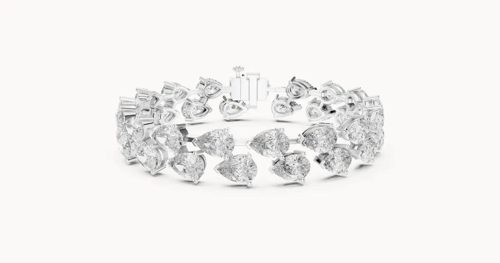 Pear-Shaped Diamond Tennis Bracelet