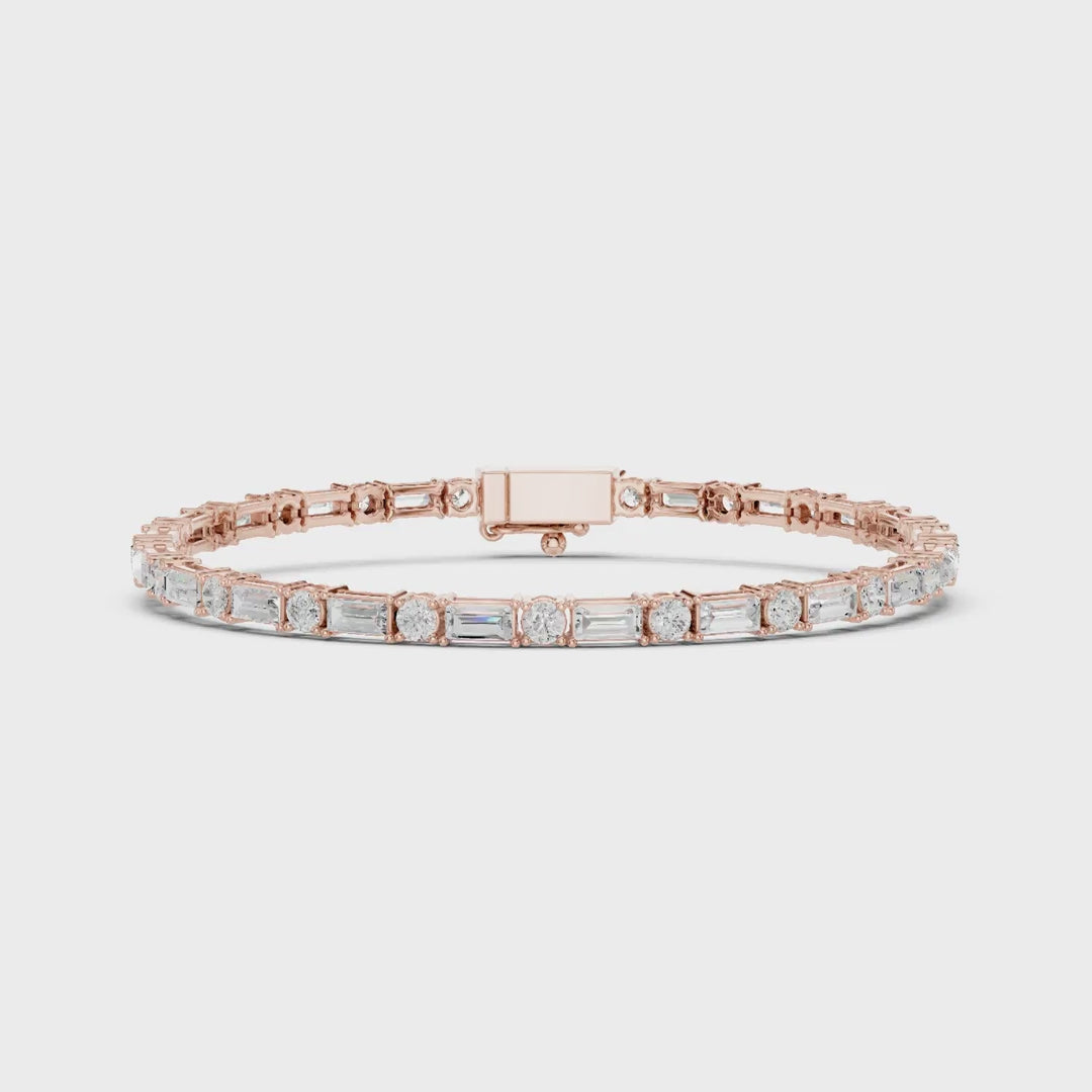 Radiant Emerald-Cut Diamond Link Bracelet in Gold