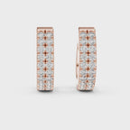 Two Row Diamond Hoop Earrings