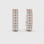 Two Row Diamond Hoop Earrings