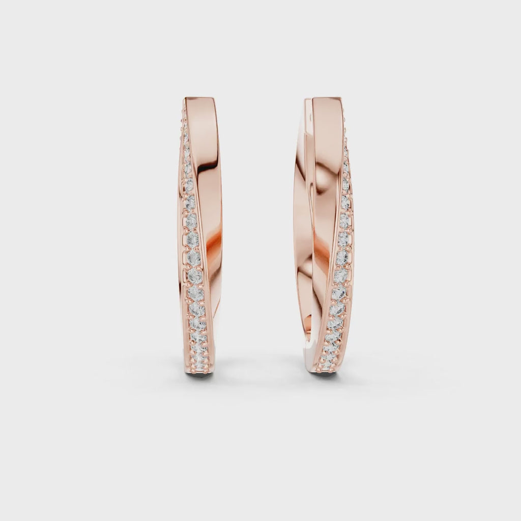 rose gold diamond earrings highlighting premium finish and modern jewelry design