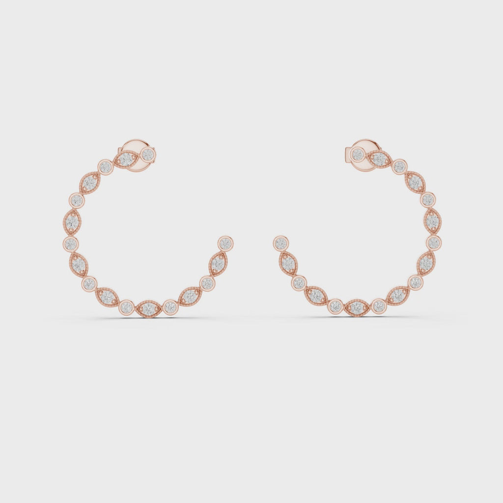 Roselle Diamond Loop Earrings