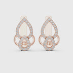 Rose gold teardrop earrings with diamonds