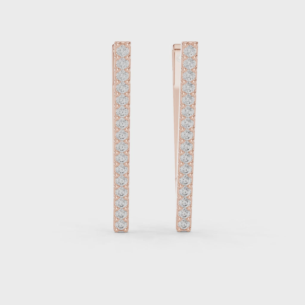Velora V-Shaped Diamond Hoops