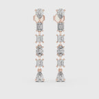 Mixed-Cut Diamond Dangle Earrings