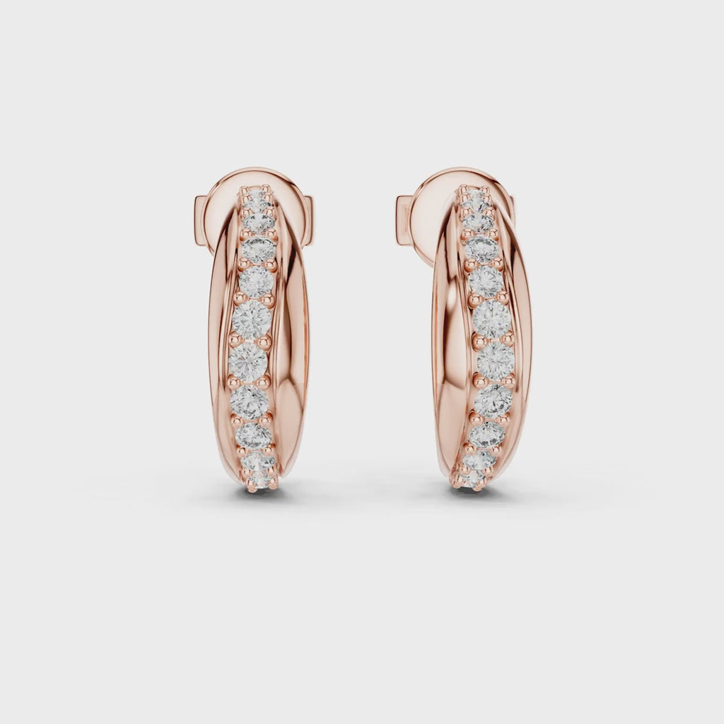 Circulate real diamond hoop earrings