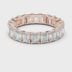 Emerald diamond rose gold ring