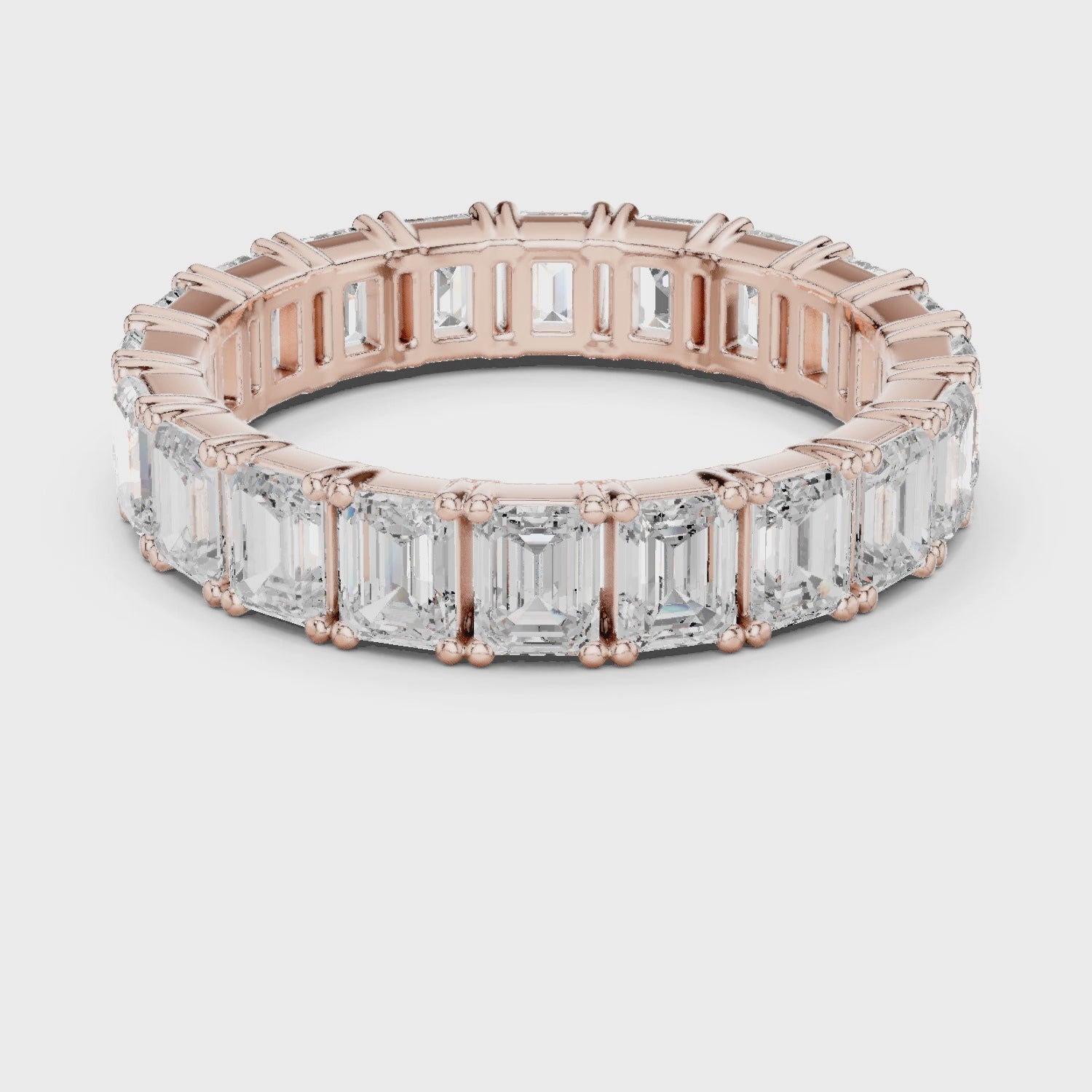 Emerald diamond rose gold ring