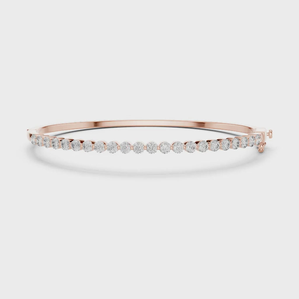Elegant Half-tennis Diamond Bangle
