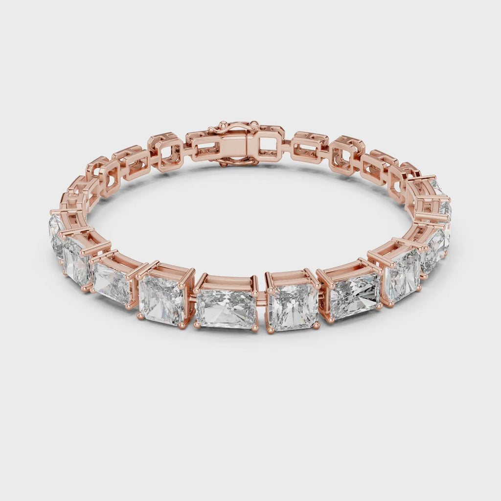 Emerald Cut Diamond Tennis Bracelet