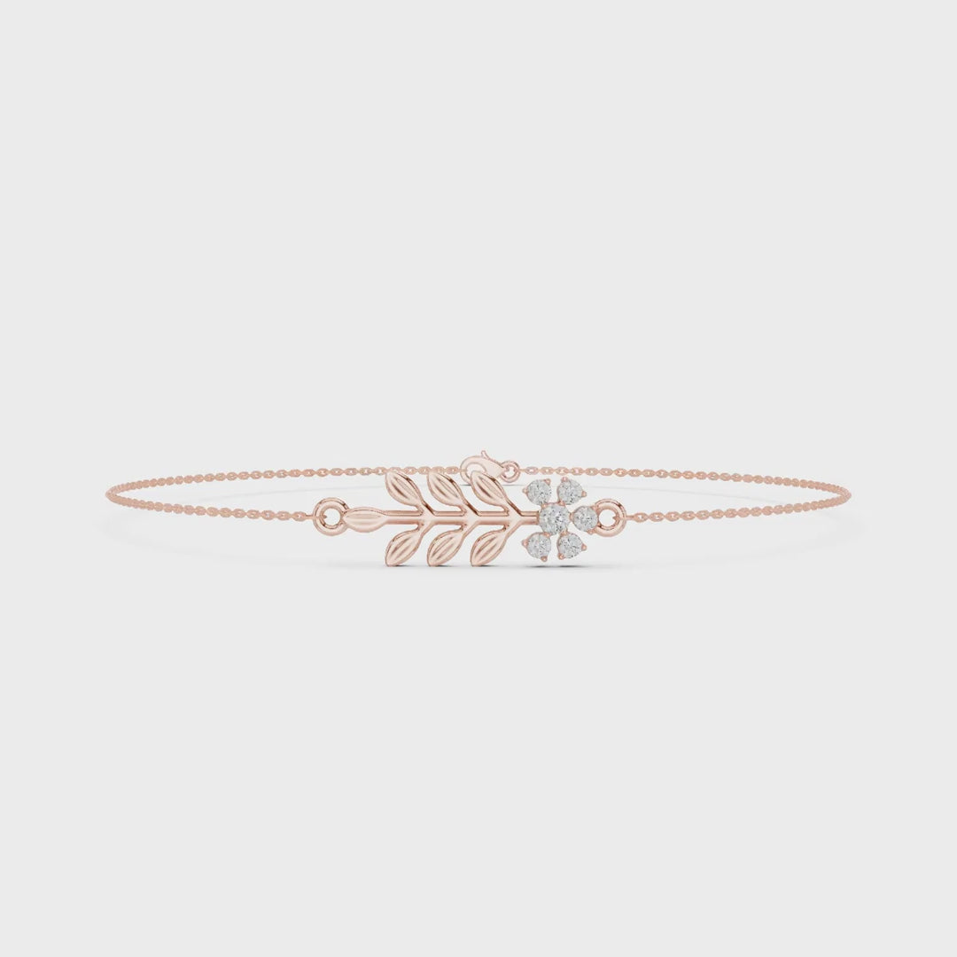 Diamond Leaf Bracelet